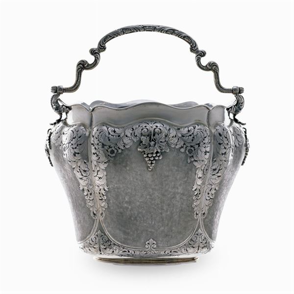 Silver bottle bucket, Fornari Roma collection  (Italy, 20th century)  - Auction FINE SILVER AND ART OF THE TABLE - Colasanti Casa d'Aste