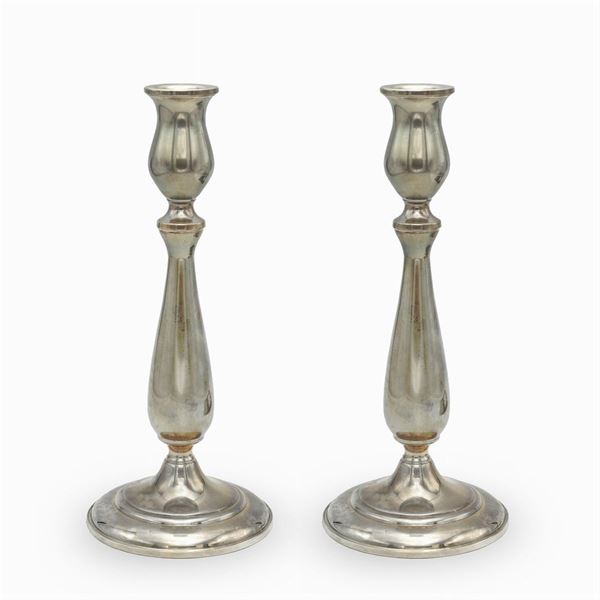 Cartier, pair of silver candlesticks