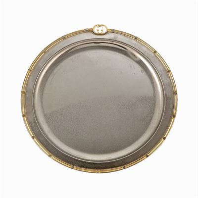Gucci, Vassoio Vintage in Metallo Argentato