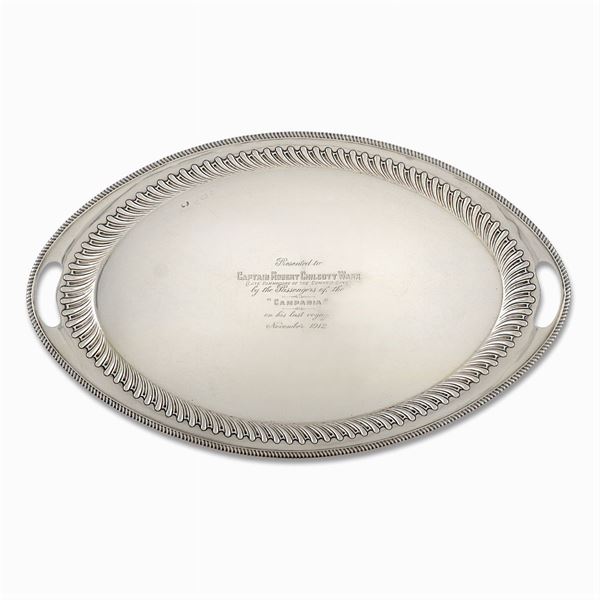 Large silver oval tray