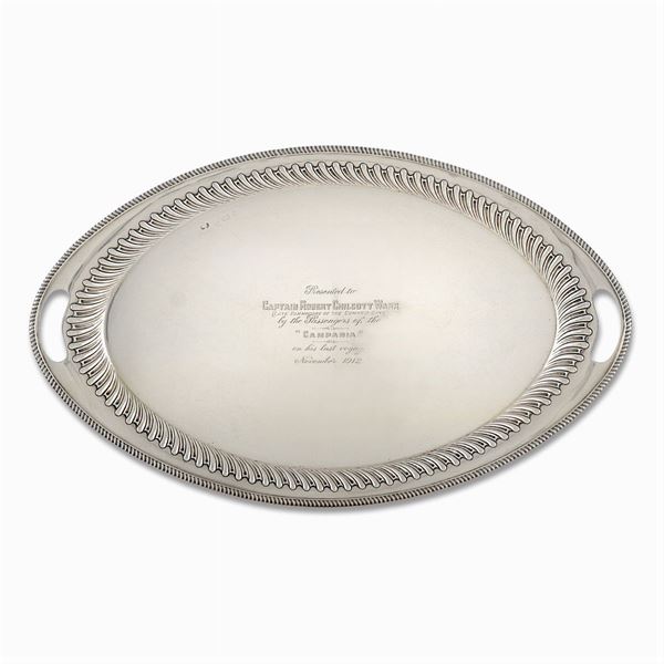 Large silver oval tray
