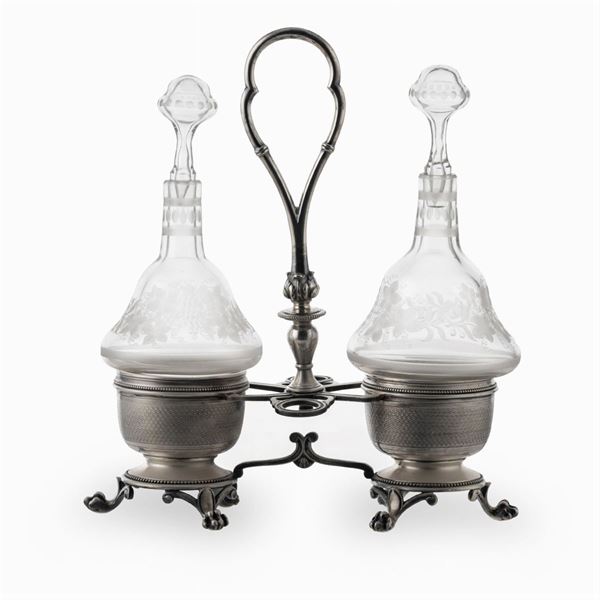 Silver metal Oil cruet