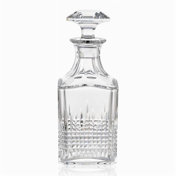 Baccarat,  transparent crystal whiskey bottle