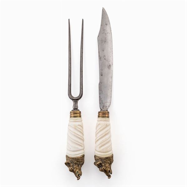 Pair of roast serving cutlery