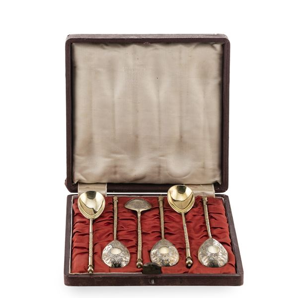 Silver spoon set (6)  (Russia, 1888)  - Auction FINE SILVER AND ART OF THE TABLE - Colasanti Casa d'Aste