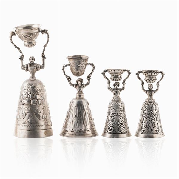 Gruppo di coppe dell'amore in argento (4)  (Germania, XIX-XX Sec.)  - Asta ARGENTI E ARTE DELLA TAVOLA - Colasanti Casa d'Aste