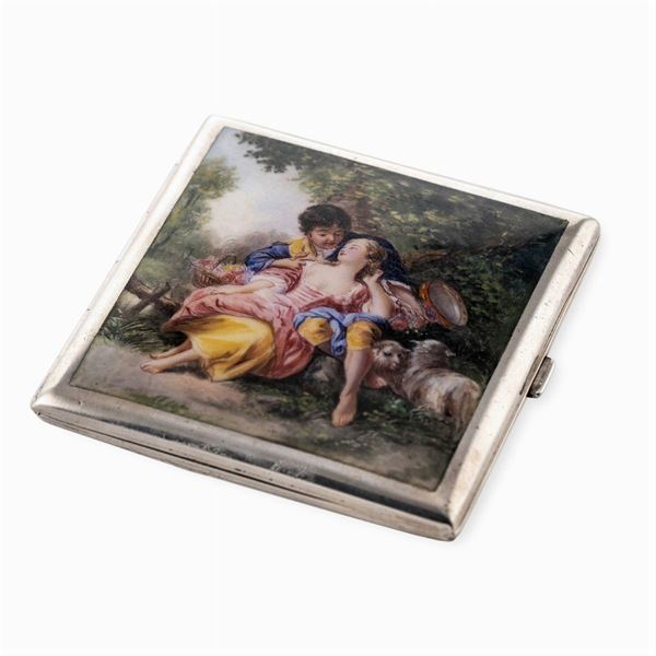 Silver and polychrome enamel snuffbox