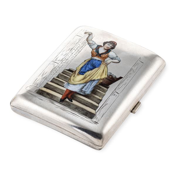 Silver and polychrome enamel snuffbox