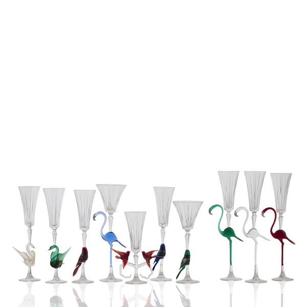Set di bicchieri da collezione (10)  (Murano,, XX Sec.)  - Asta ARGENTI E ARTE DELLA TAVOLA - Colasanti Casa d'Aste