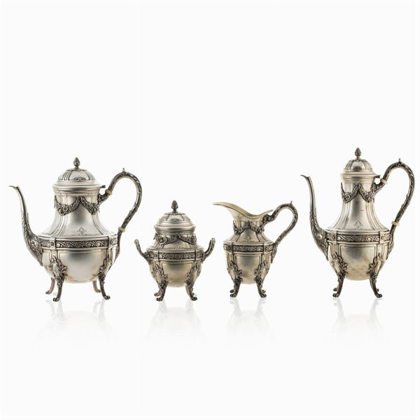 Silver tea and coffee service (4)  (European manufacture 20th century)  - Auction FINE SILVER AND ART OF THE TABLE - Colasanti Casa d'Aste
