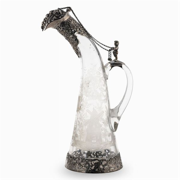 Silver and crystal jug