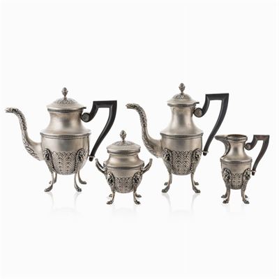 Servizio da The e Caffè in Argento e Argento Dorato (4)