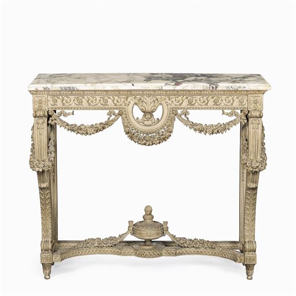 Lacquered wood console