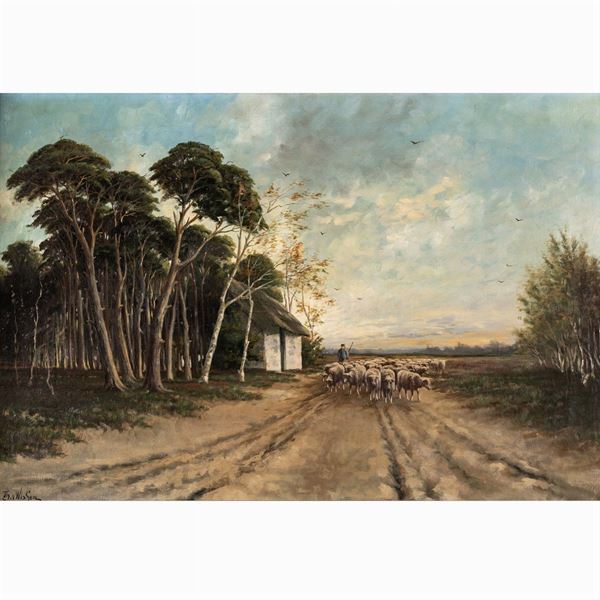 Thomas Van Wissen  (L'Aia 1866 - 1954)  - Asta Opere e Sculture del 900 Web Only  - Colasanti Casa d'Aste