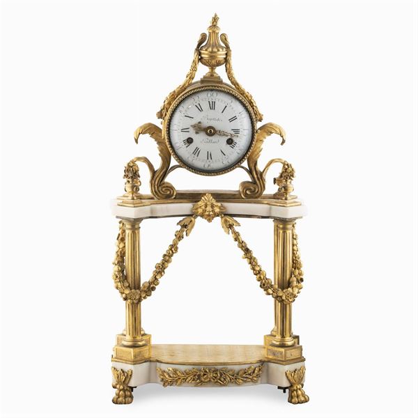 Jean-Baptiste Paillard, orologio da tavolo in bronzo dorato  (Francia, seconda metà XVIII Sec.)  - Asta Dipinti Antichi, Arredi, Sculture e Oggetti d'Arte - Colasanti Casa d'Aste