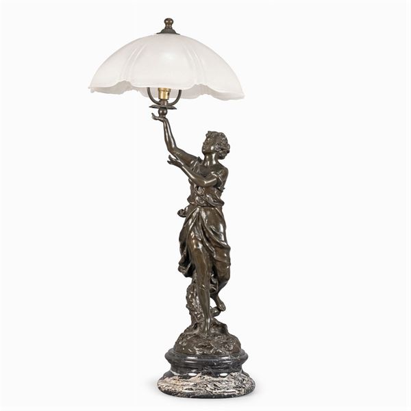Charles Octave Lévy after, bronze table lamp