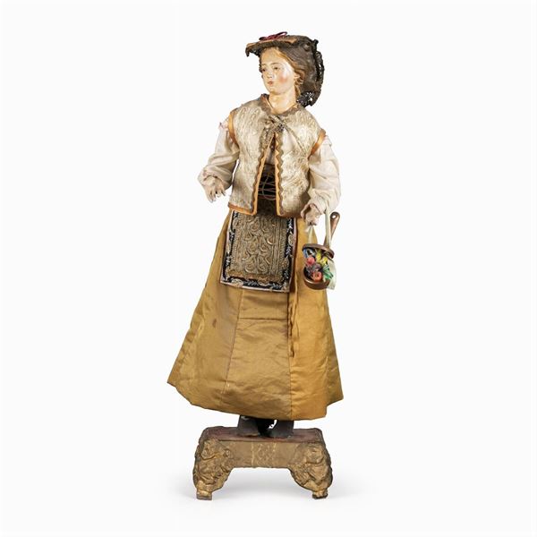 Figura da presepe in legno e stoffa