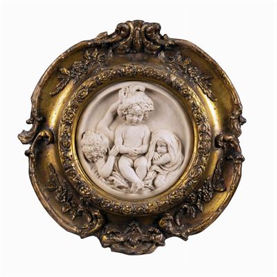 Placca Circolare in Pasta di Marmo