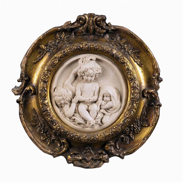 Placca circolare in pasta di marmo  (Italia, XX sec.)  - Asta Dipinti Antichi, Arredi, Sculture e Oggetti d'Arte - Colasanti Casa d'Aste