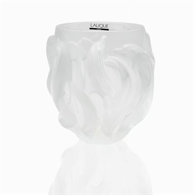 Lalique, Vaso in Vetro Trasparente Mod. Dauphins