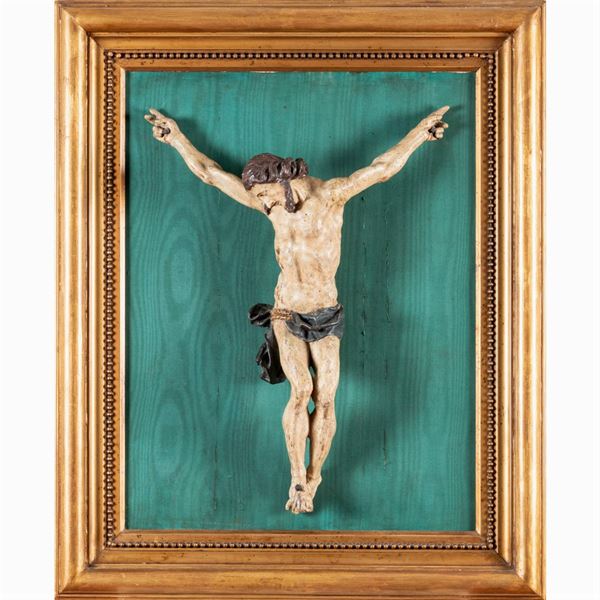 Scultura di Cristo crocifisso in legno scolpito