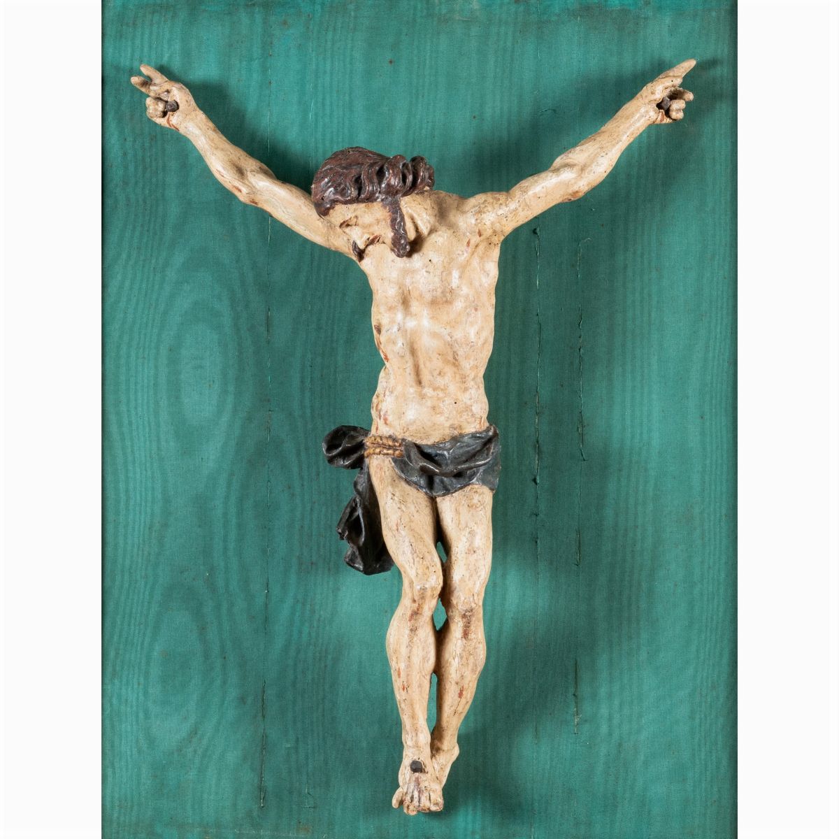 Scultura di Cristo Crocifisso in Legno Scolpito