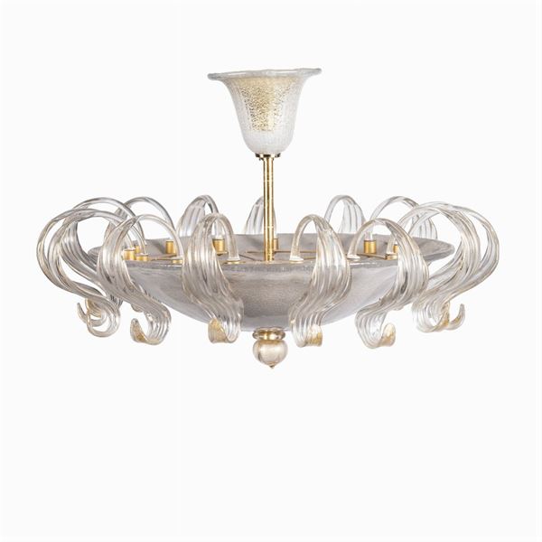 Glass suspension lamp  (Italy, 20th century)  - Auction Old Master Paintings, Furniture, Sculpture and  Works of Art - Colasanti Casa d'Aste