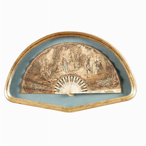 Bone and painted paper fan  (France 19th century)  - Auction Old Master Paintings, Furniture, Sculpture and  Works of Art - Colasanti Casa d'Aste