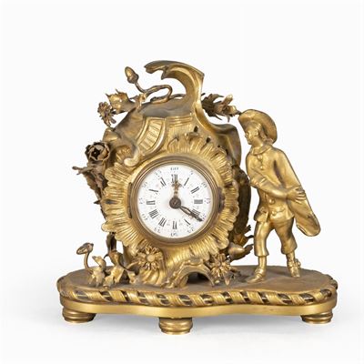 Planchon Paris, Orologio da Tavolo in Bronzo Dorato