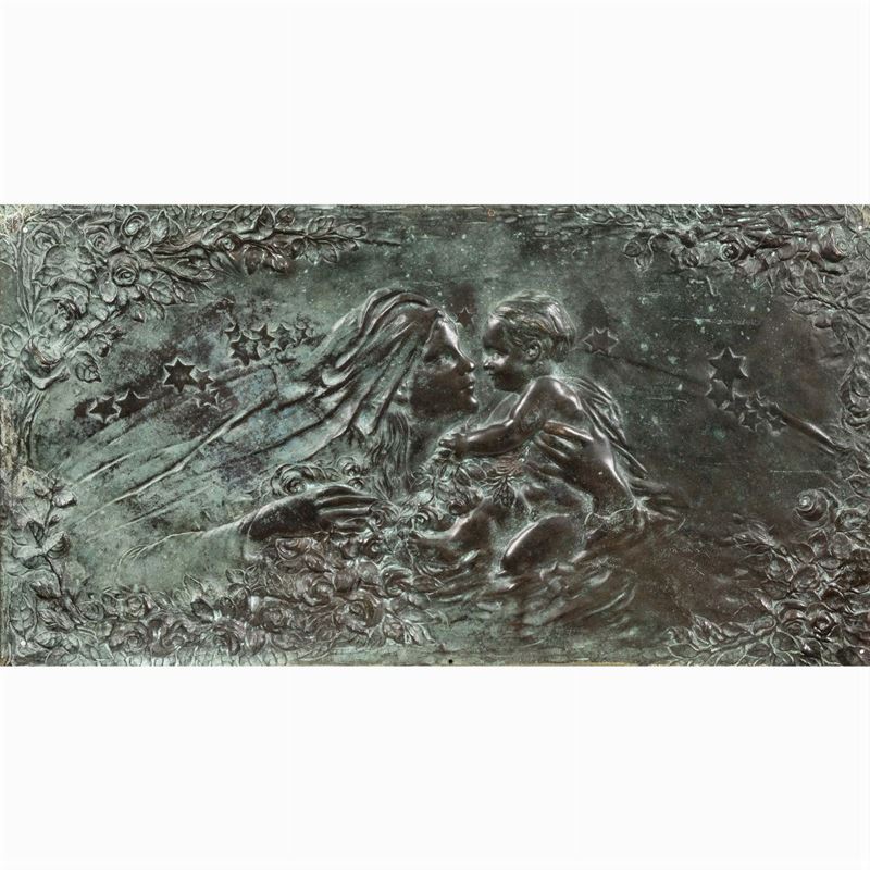 Placca Rettangolare in Bronzo Patinato