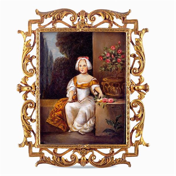 Miniature on copper  (France, 19th-20th century)  - Auction Old Master Paintings, Furniture, Sculpture and  Works of Art - Colasanti Casa d'Aste