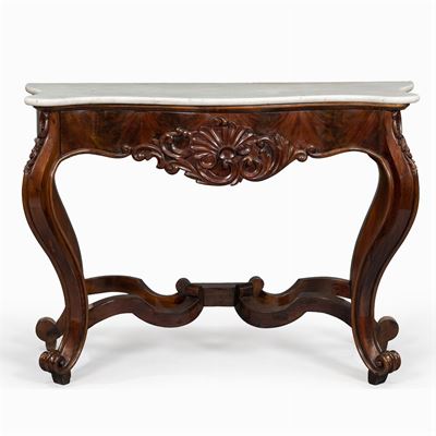 Console in Mogano e Marmo