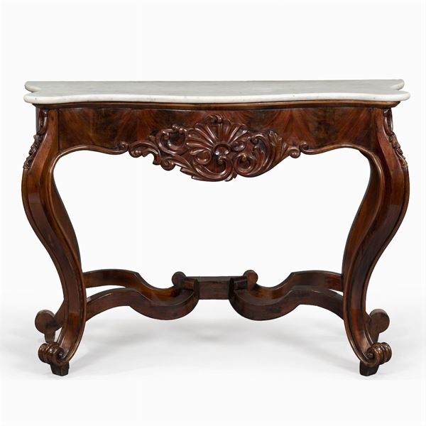 Console in mogano e marmo