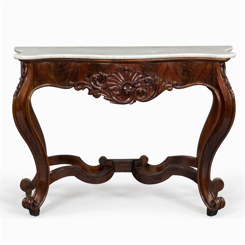Console in Mogano e Marmo