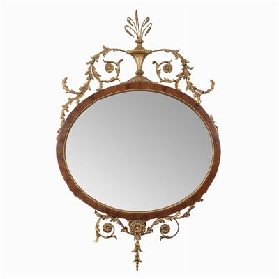 Specchiera in Legno e Legno Dorato