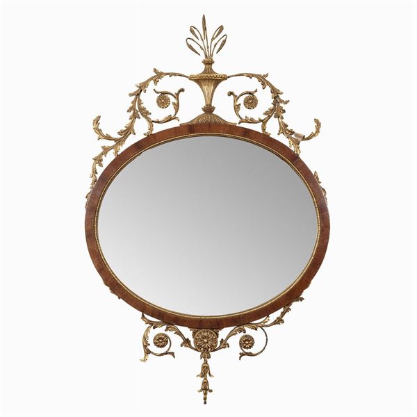 Wood and gilded wood mirror