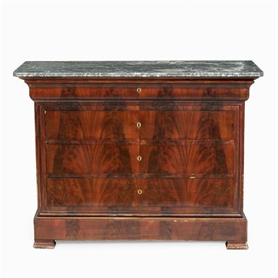Commode in Mogano e Marmo