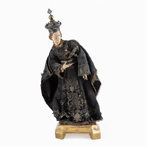 Lacquered and painted wood sculpture  (Italy, 18th-19th century)  - Auction Old Master Paintings, Furniture, Sculpture and  Works of Art - Colasanti Casa d'Aste