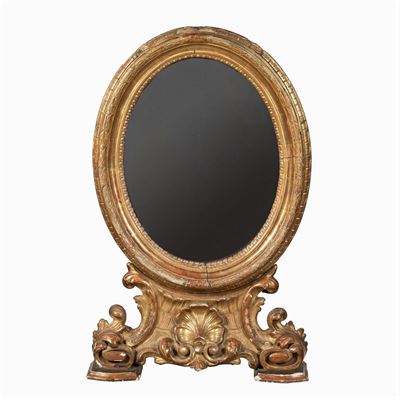 Specchiera in Legno Dorato ed Intagliato
