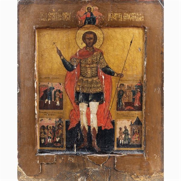 Icon depicting Saint John the warrior  (Russia, 17th-19th century)  - Auction Old Master Paintings, Furniture, Sculpture and  Works of Art - Colasanti Casa d'Aste