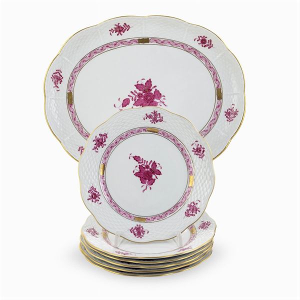 Herend, porcelain dessert set (7)