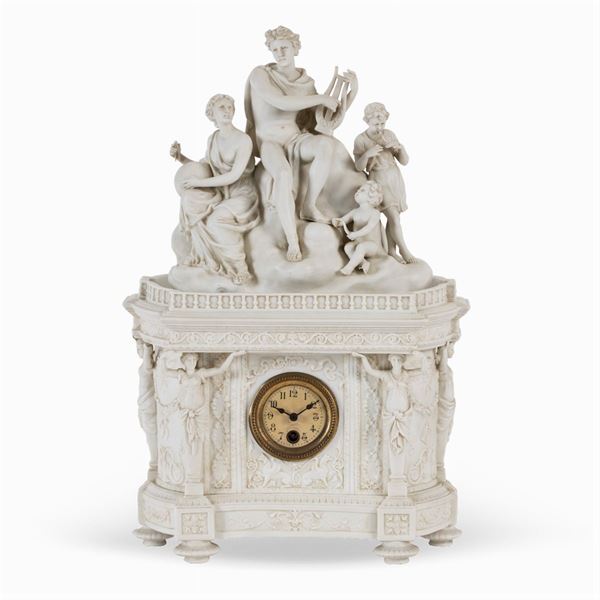 Karl Ens Volkstedt, biscuit porcelain table clock  (Germany, late 19th century)  - Auction Old Master Paintings, Furniture, Sculpture and  Works of Art - Colasanti Casa d'Aste