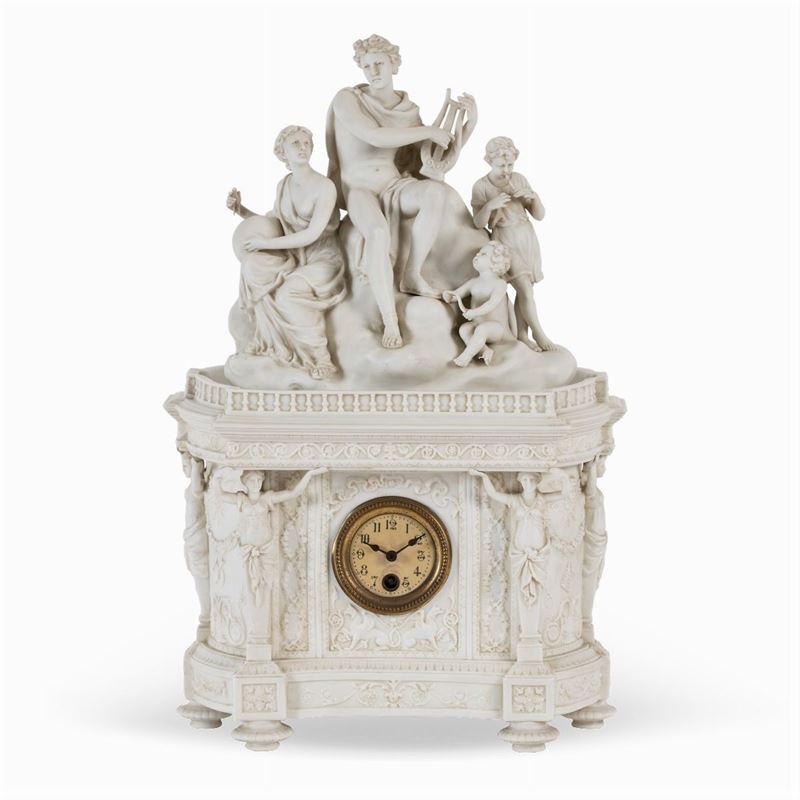Karl Ens Volkstedt, Orologio da Tavolo in Porcellana Biscuit