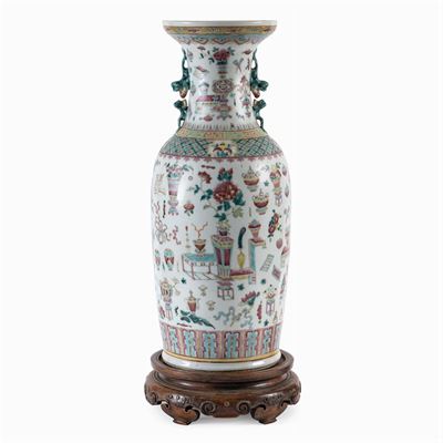 Vaso Famiglia Rosa in Porcellana Policroma