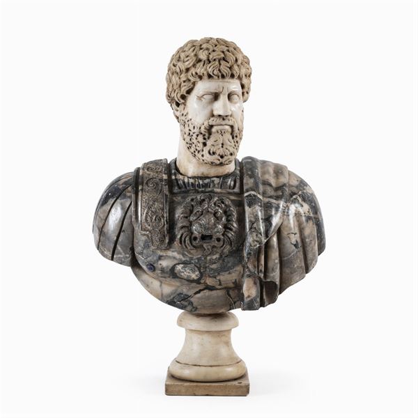 Polychrome marble portrait bust  (Italy, 20th century)  - Auction Old Master Paintings, Furniture, Sculpture and  Works of Art - Colasanti Casa d'Aste