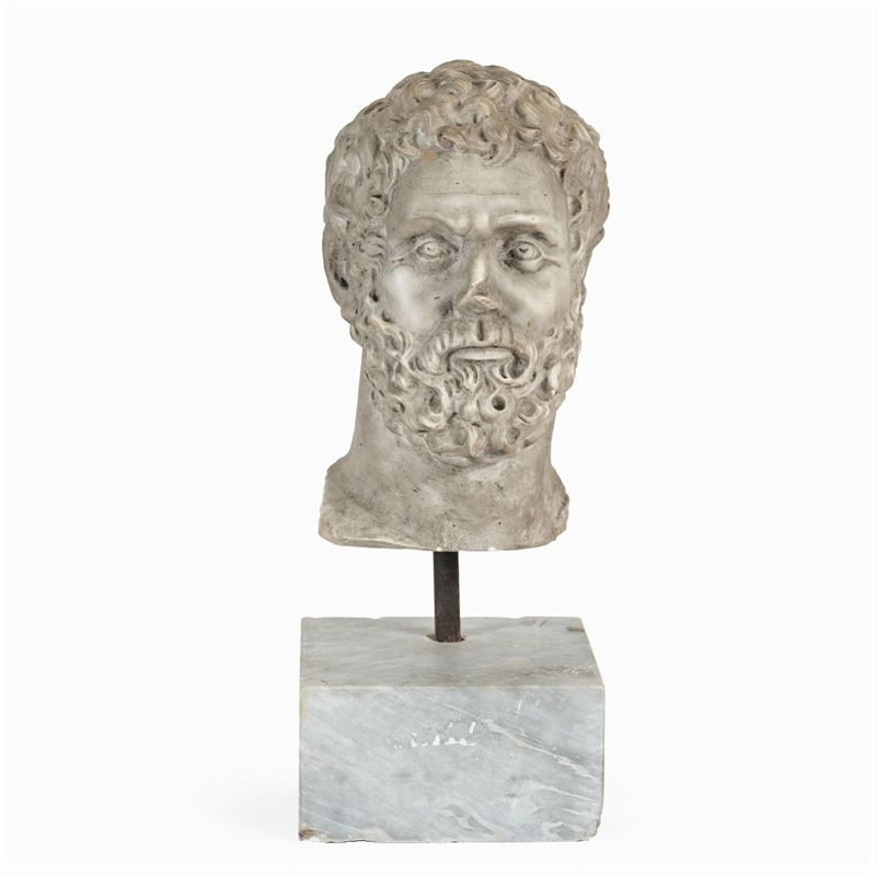 Testa di Filosofo in Marmo Bianco