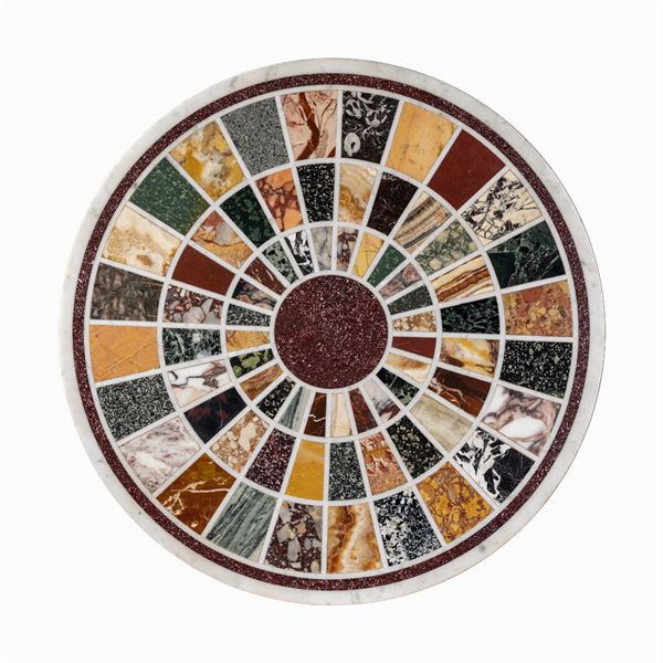 Round polychrome marble top