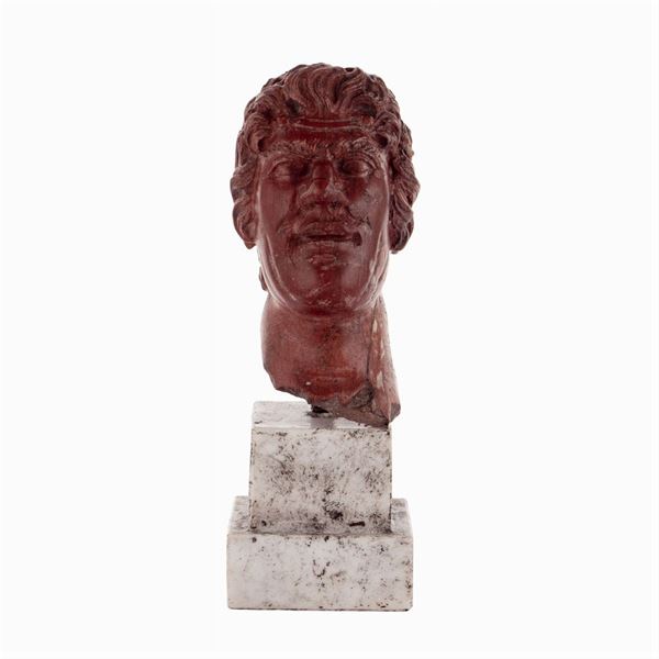 Antique red marble head