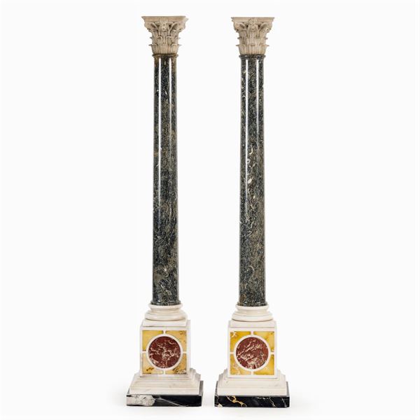 Coppia di colonne a plinto  (XX Sec.)  - Asta Dipinti Antichi, Arredi, Sculture e Oggetti d'Arte - Colasanti Casa d'Aste