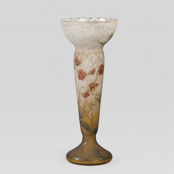 Daum, acid-etched cameo glass vase